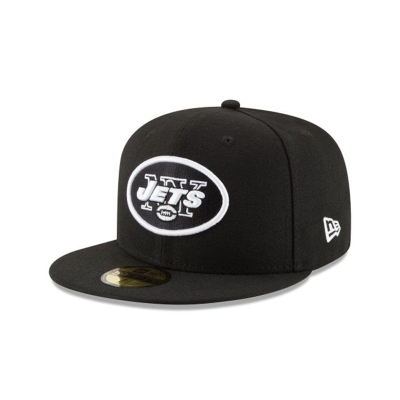 Black New York Jets Hat - New Era NFL 59FIFTY Fitted Caps USA8907316